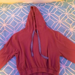 Maroon Croped Sweatshit